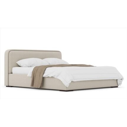Plain Stitched Headboard Bed