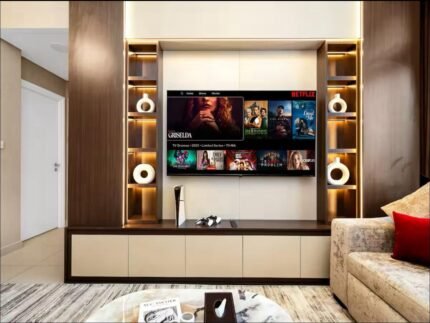 TV unit with shelves