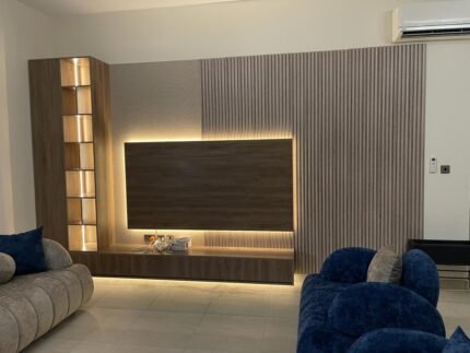 TV unit with LED lights