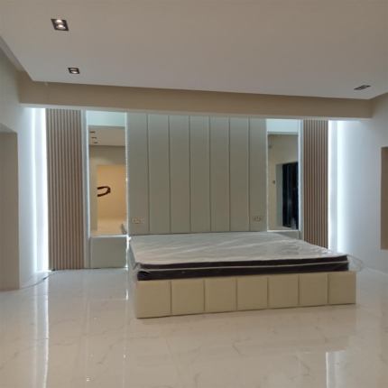 Modern Luxury Upholstered Bed with Elegant Headboard – Zain Furniture
