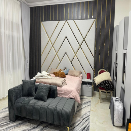 Modern Luxe Geometric Upholstered Bed