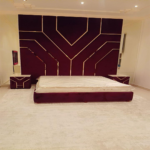 Royal Aura Velvet Panel Bed
