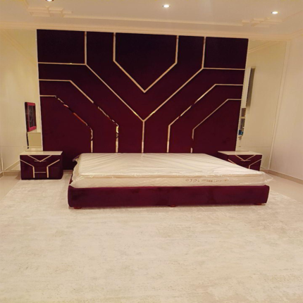 Royal Aura Velvet Panel Bed