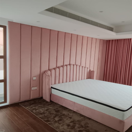 Blush Vertical Panel Upholstered Bed