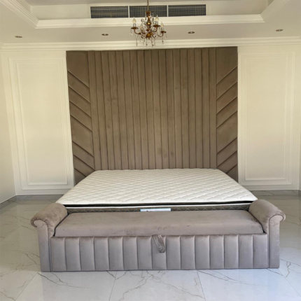 Chevron Luxe Vertical Panel Upholstered Bed